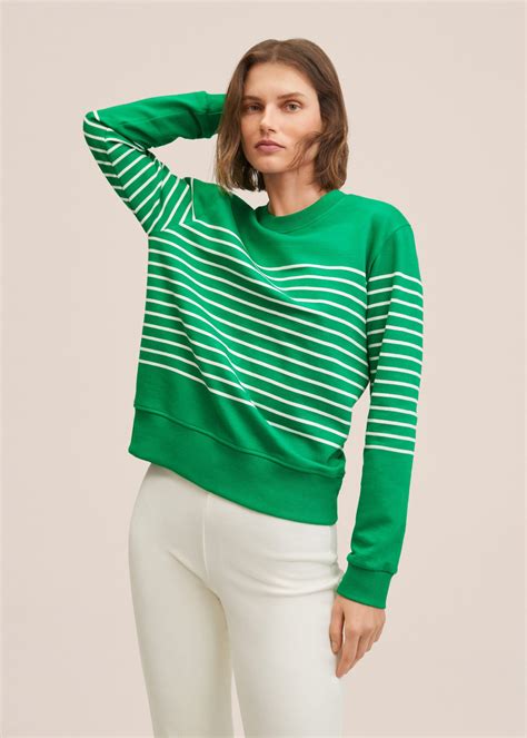 Striped Cotton Blend Sweater 